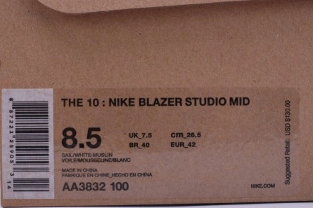 7839 OFF-WHITE x Nike Blazer MID THE TEN 10 Virgil Abloh AA3832- Versatile 1962