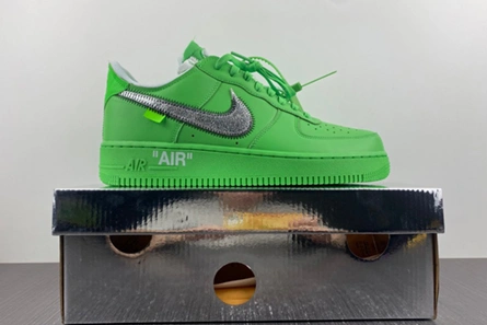 WellDesigned 8991 Nike Air Force 1 Low Off-White Light Green Spark  DX1419- 1185