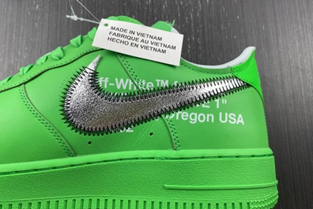 WellDesigned 8991 Nike Air Force 1 Low Off-White Light Green Spark  DX1419- 1185