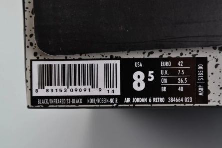Affordable 5627 Jordan 6 Retro Infrared Black 384664- 649