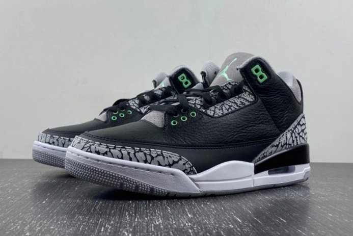 8373 Jordan 3 Retro Green Glow CT8532- Elegant 375