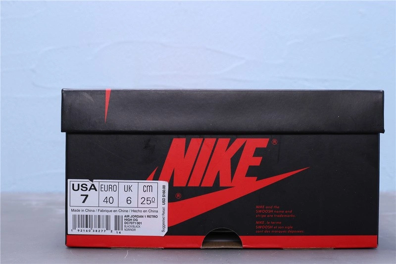 2019 AIR JORDAN 1 RETRO HIGH OG BLACK GYM RED DC7071-001