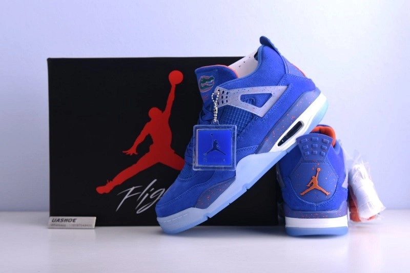 AIR JORDAN 4 RETRO GAME ROYAL UN1 ORANGE WHITE 103211