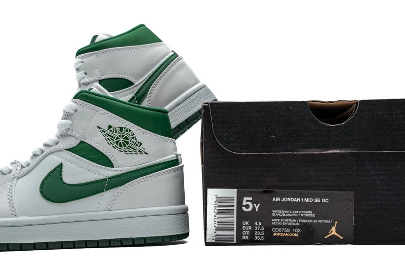 AIR Jordan 1 Mid White Mystic Green  CD6759-103