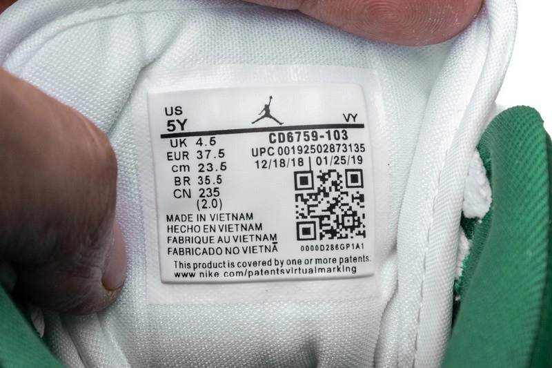 AIR Jordan 1 Mid White Mystic Green  CD6759-103