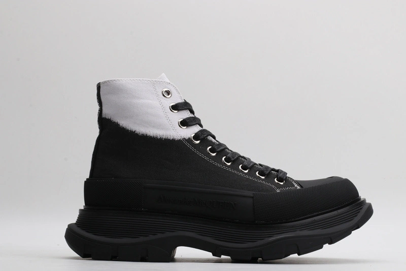ALEX MCQ TREAD SLICK BOOT IN WHITE & BLACK