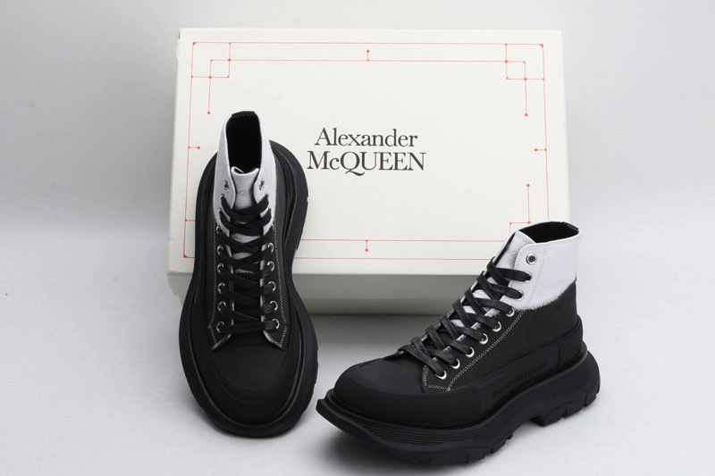 ALEX MCQ TREAD SLICK BOOT IN WHITE & BLACK