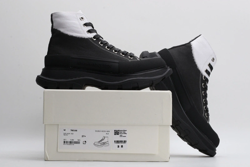 ALEX MCQ TREAD SLICK BOOT IN WHITE & BLACK