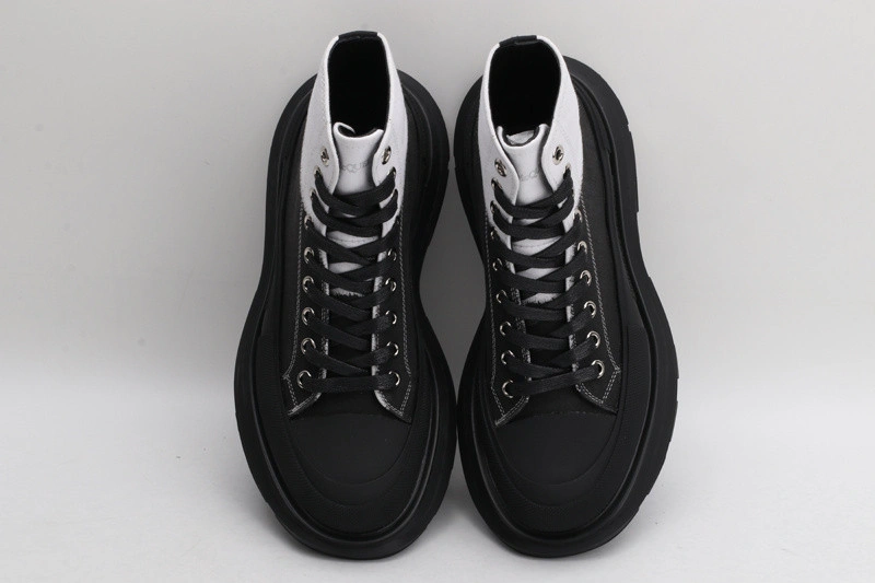 ALEX MCQ TREAD SLICK BOOT IN WHITE & BLACK