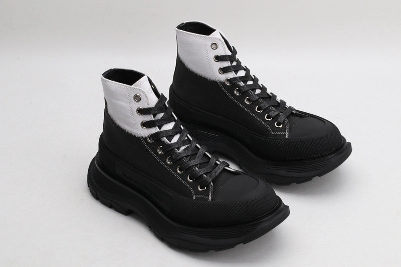ALEX MCQ TREAD SLICK BOOT IN WHITE & BLACK