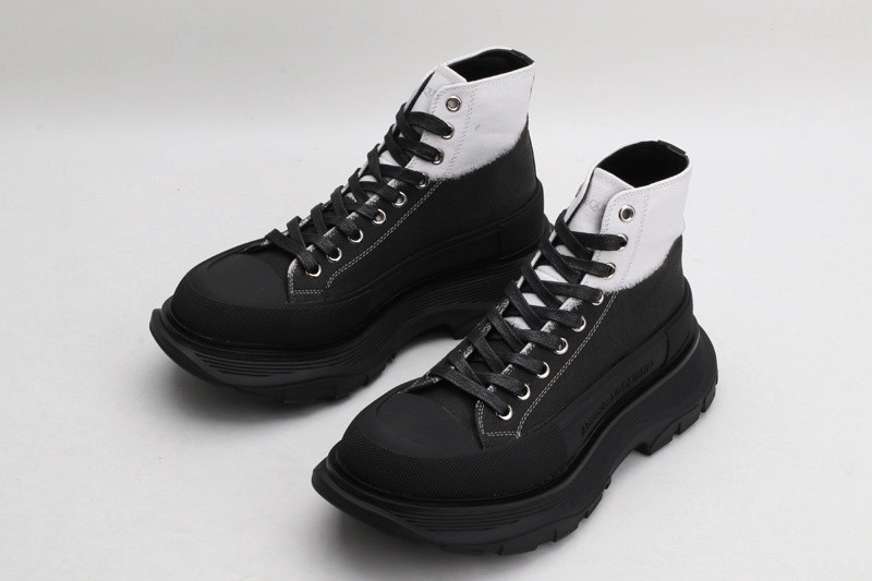 ALEX MCQ TREAD SLICK BOOT IN WHITE & BLACK