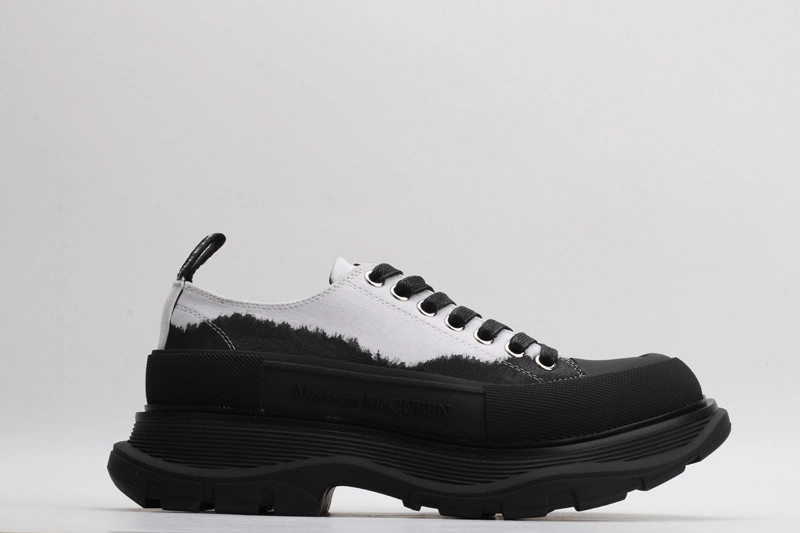ALEX MCQ TREAD SLICK LACE UP IN  WHITE & BLACK