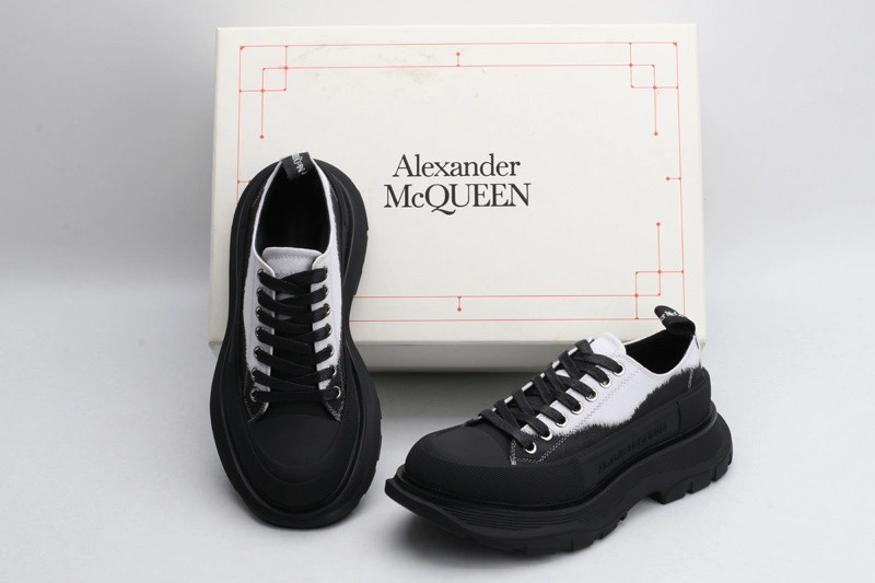 ALEX MCQ TREAD SLICK LACE UP IN  WHITE & BLACK
