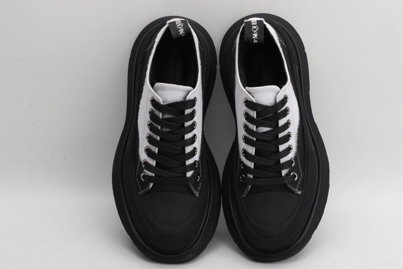 ALEX MCQ TREAD SLICK LACE UP IN  WHITE & BLACK