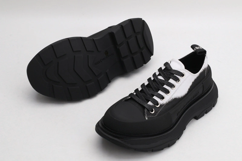 ALEX MCQ TREAD SLICK LACE UP IN  WHITE & BLACK