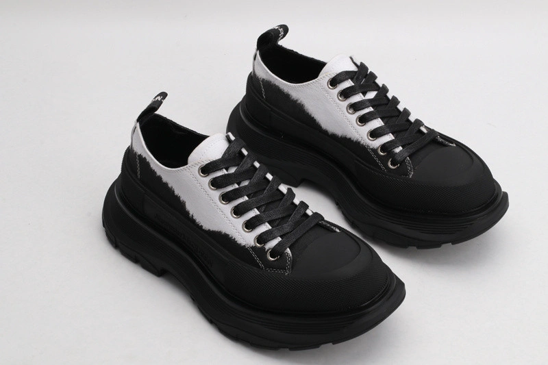 ALEX MCQ TREAD SLICK LACE UP IN  WHITE & BLACK