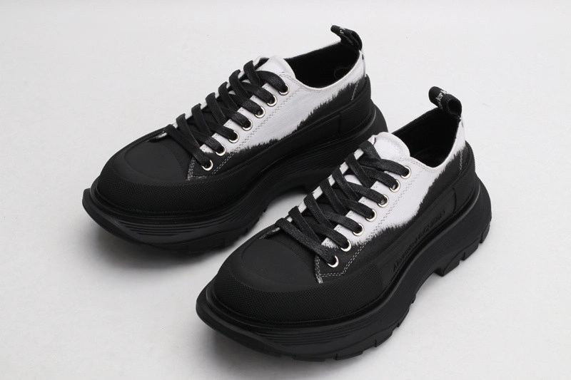 ALEX MCQ TREAD SLICK LACE UP IN  WHITE & BLACK