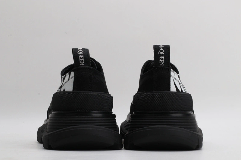 ALEX MCQ TREAD SLICK LACE UP IN BLACK WITH LETTERS