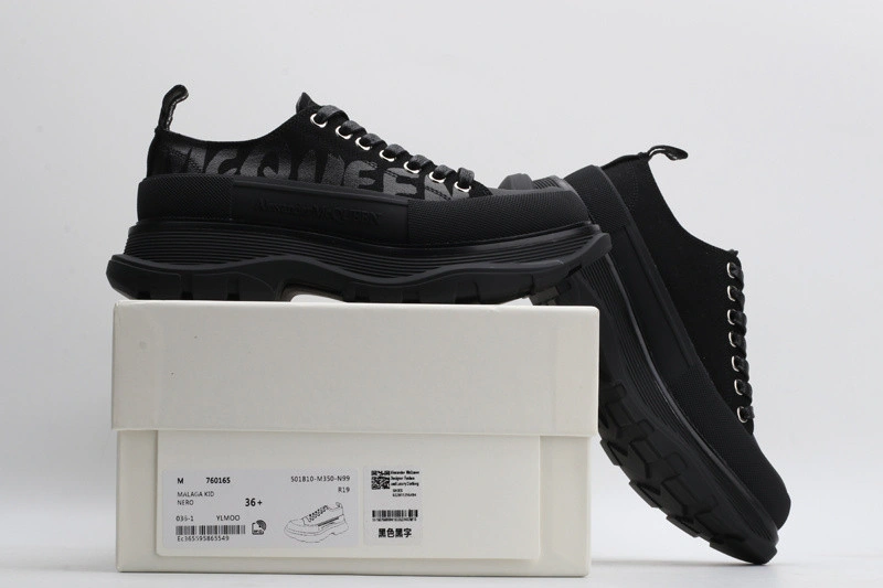 ALEX MCQ TREAD SLICK LACE UP IN BLACK