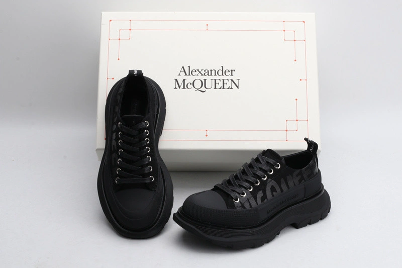 ALEX MCQ TREAD SLICK LACE UP IN BLACK
