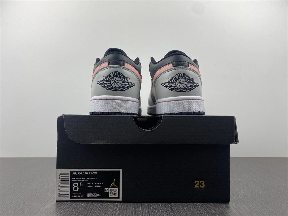 Air Jordan 1 Low White Grey Black Pink 553558-062