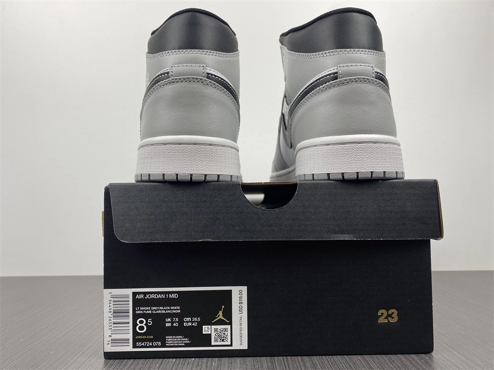 Air Jordan 1 Mid Light Smoke Grey 554724-078