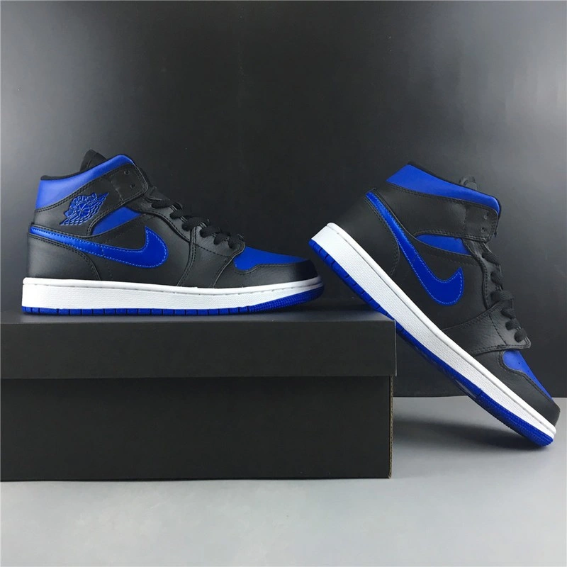 Air Jordan 1 Mid Royal Black Blue 554724-068