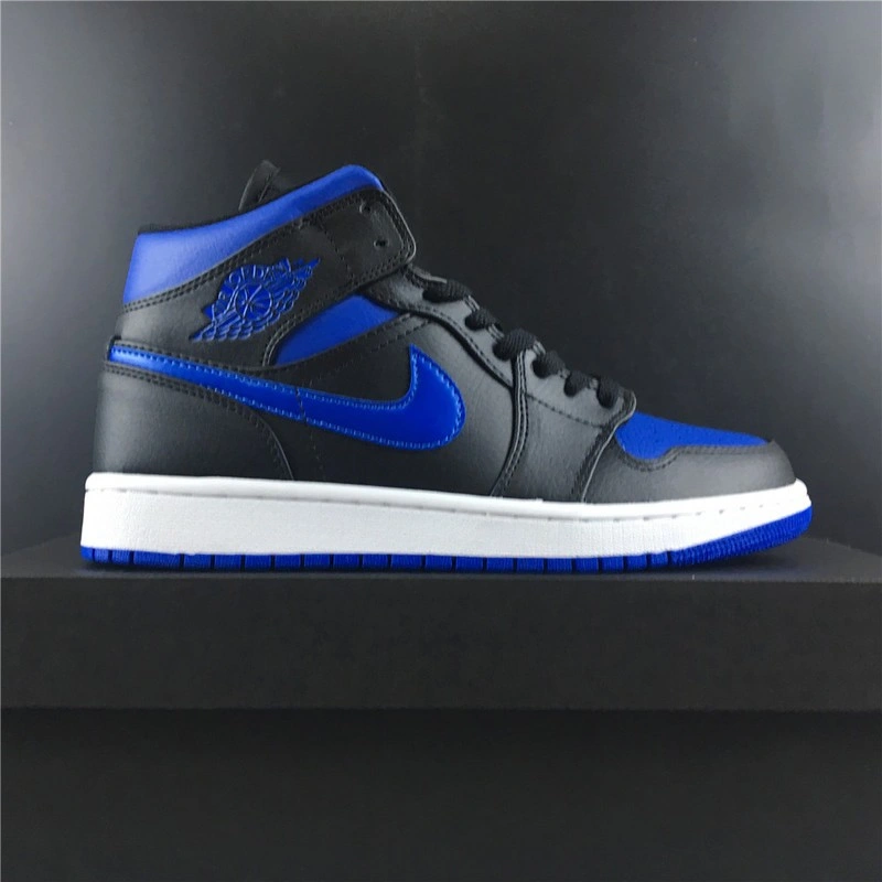 Air Jordan 1 Mid Royal Black Blue 554724-068