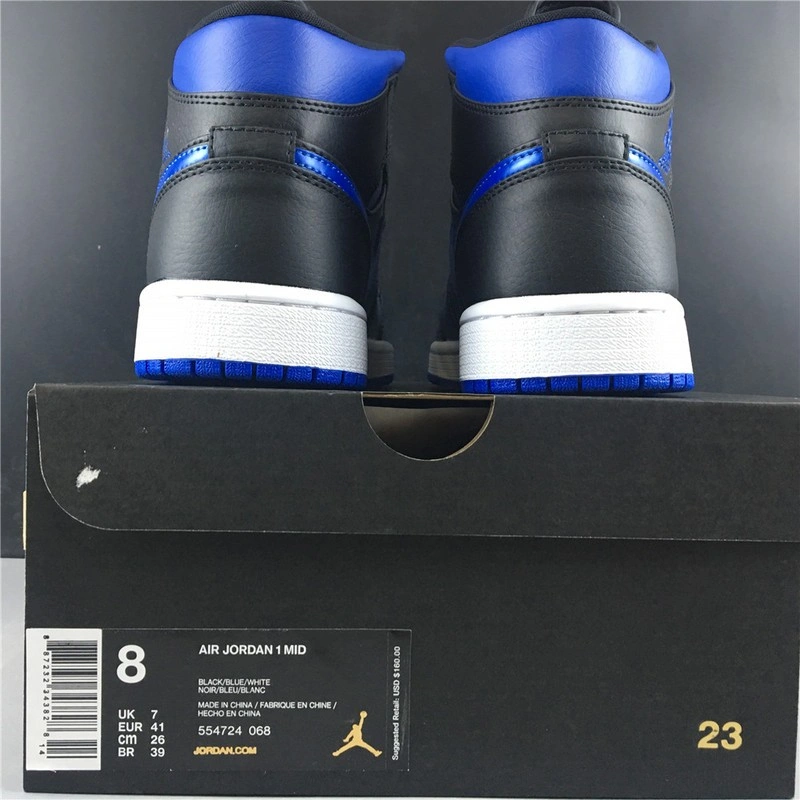 Air Jordan 1 Mid Royal Black Blue 554724-068