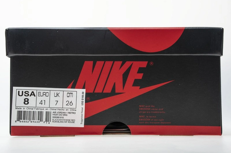 Air Jordan 1 Retro High OG Bred Toe 555088-610