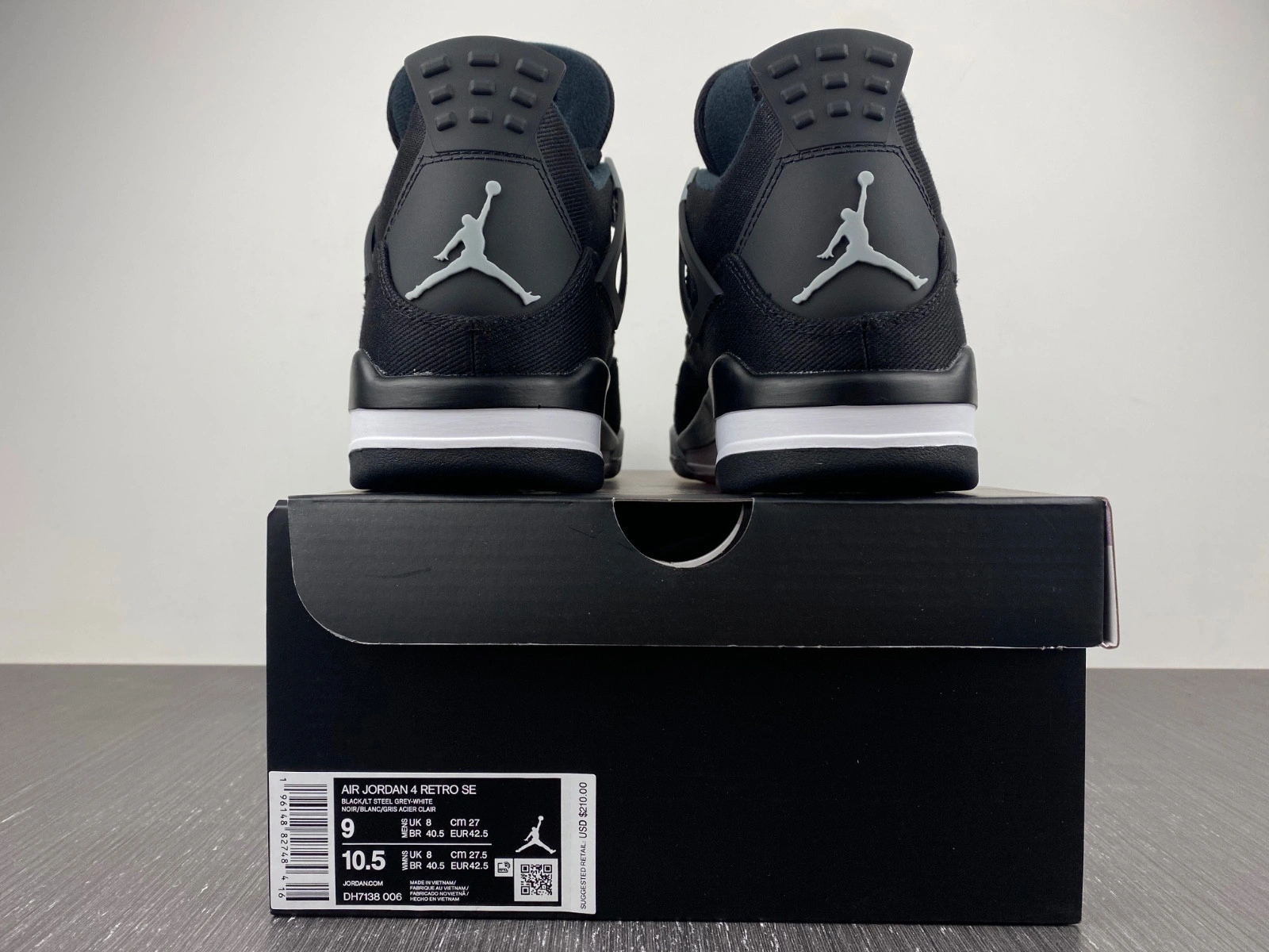 Air Jordan 4 Black Canvas DH7138-006