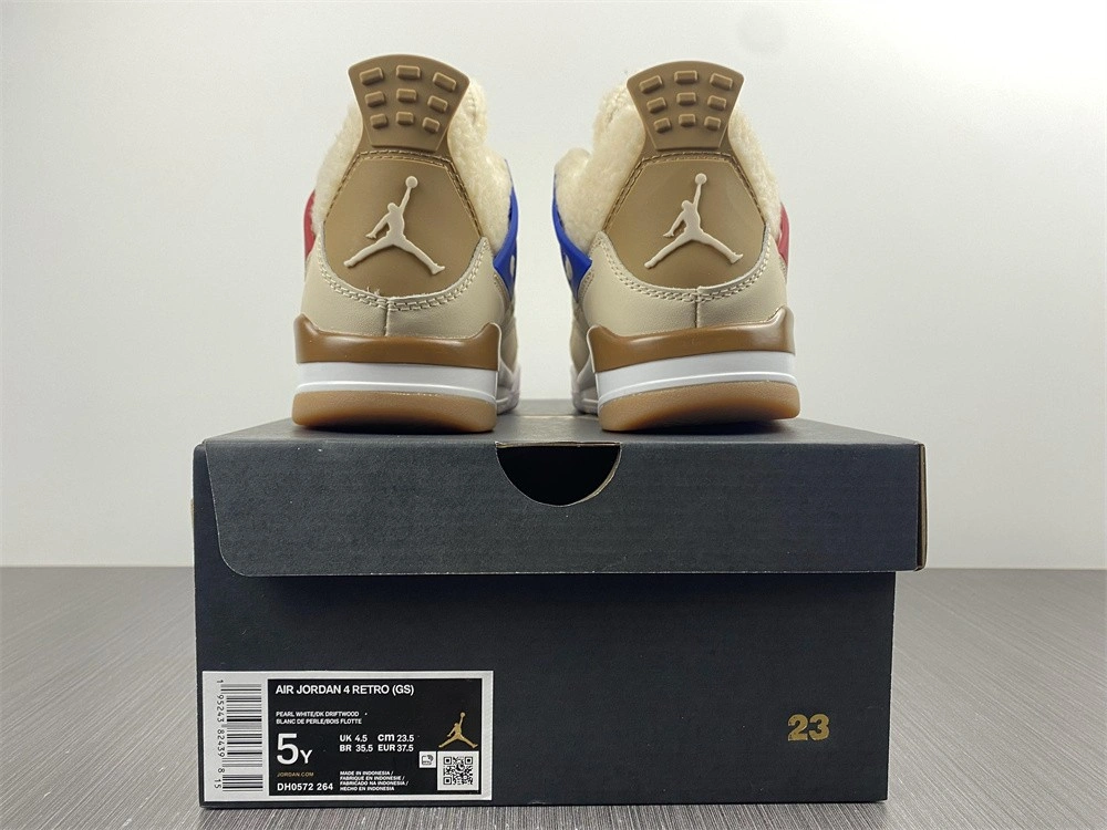 Air Jordan 4 Retro Beige Blue Red Blue Shoes DC0790-103