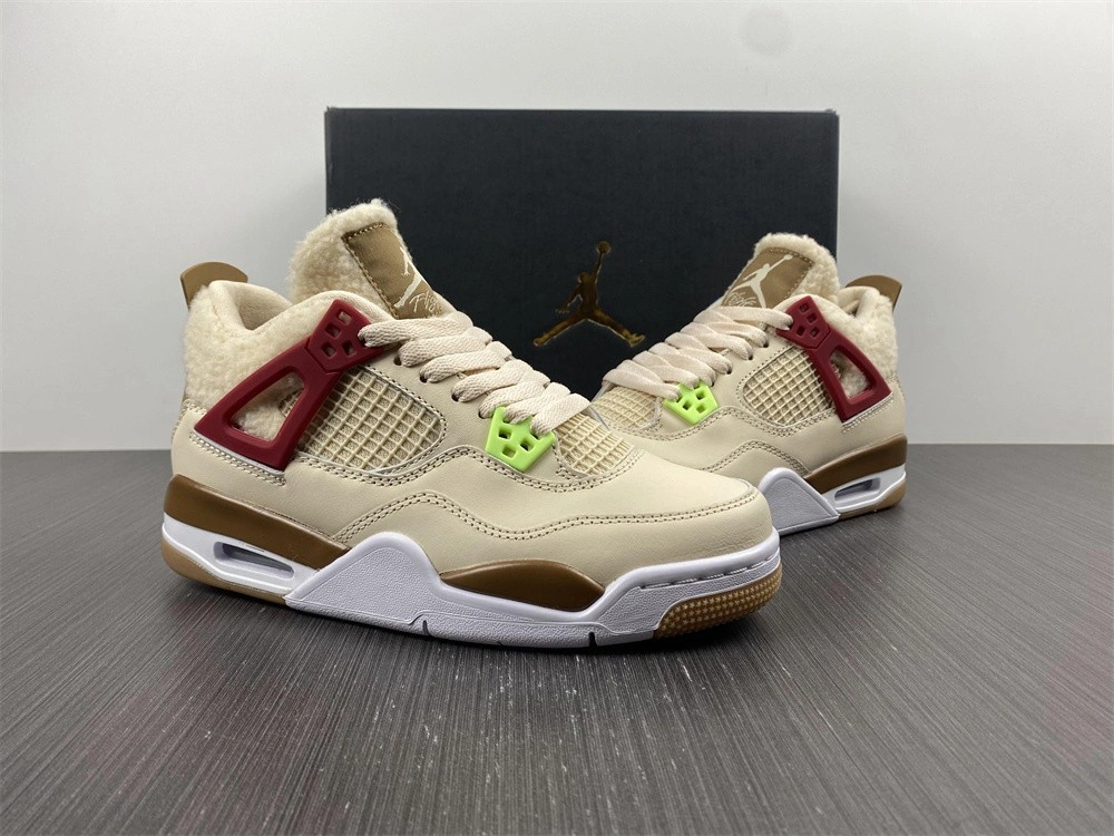 Air Jordan 4 Retro Beige Blue Red Blue Shoes DC0790-103