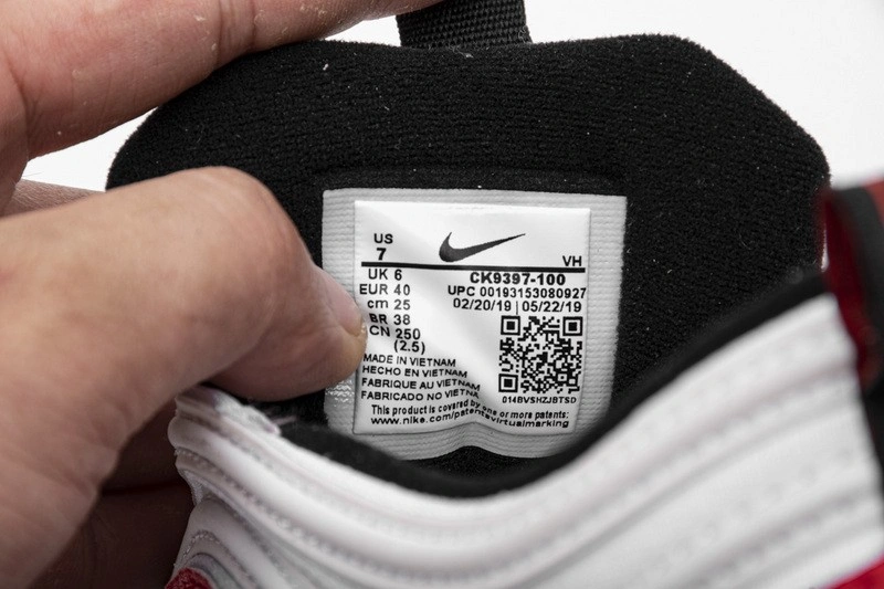 Air Max 97 Sketch Logo White Black Red   CK9397-100