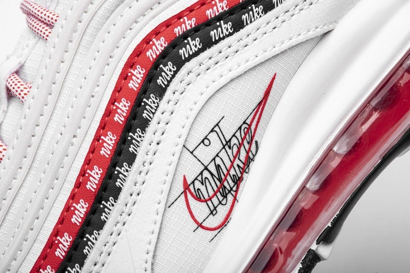 Air Max 97 Sketch Logo White Black Red   CK9397-100