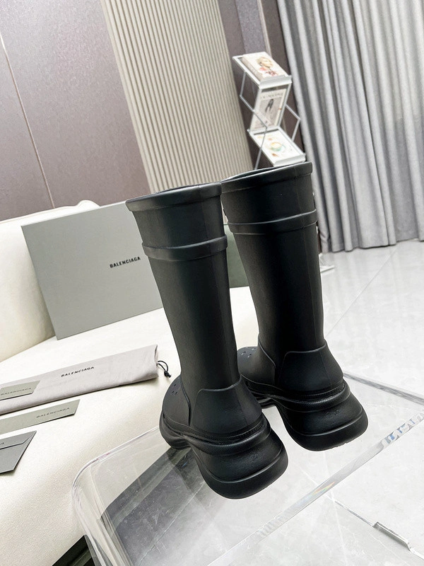 BALENCIAGA  Croc Rubber Rain Boots BLACK