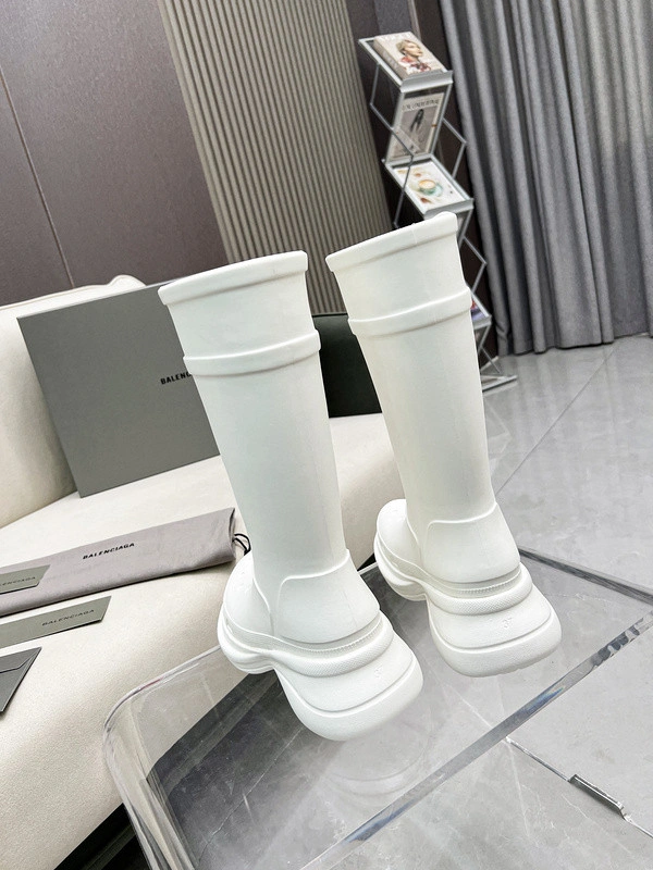 BALENCIAGA  Croc Rubber Rain Boots WHITE