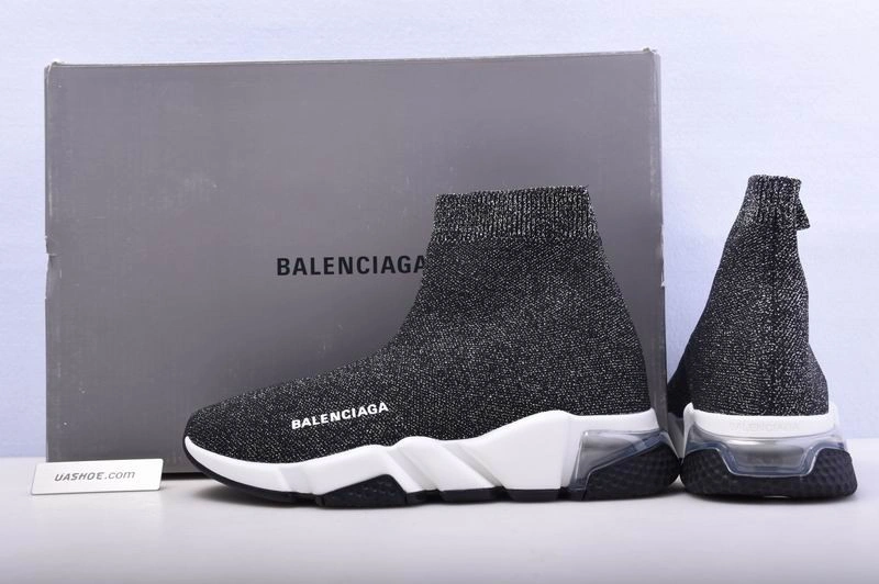 BALENCIAGA  SPEED TRAINER SNEAKERS BLACK  SLIVER