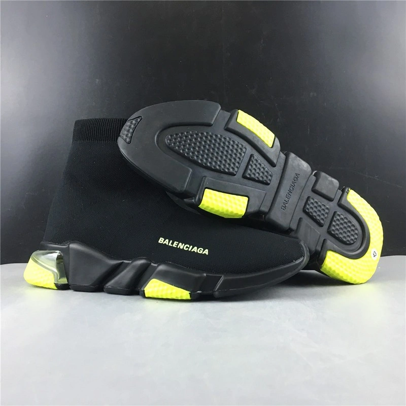 BALENCIAGA  SPEED TRAINER SNEAKERS WITH YELLOW BOTTOM