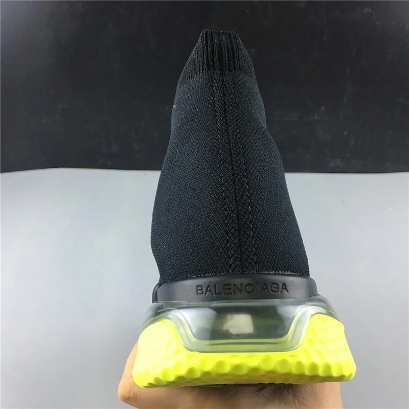 BALENCIAGA  SPEED TRAINER SNEAKERS WITH YELLOW BOTTOM