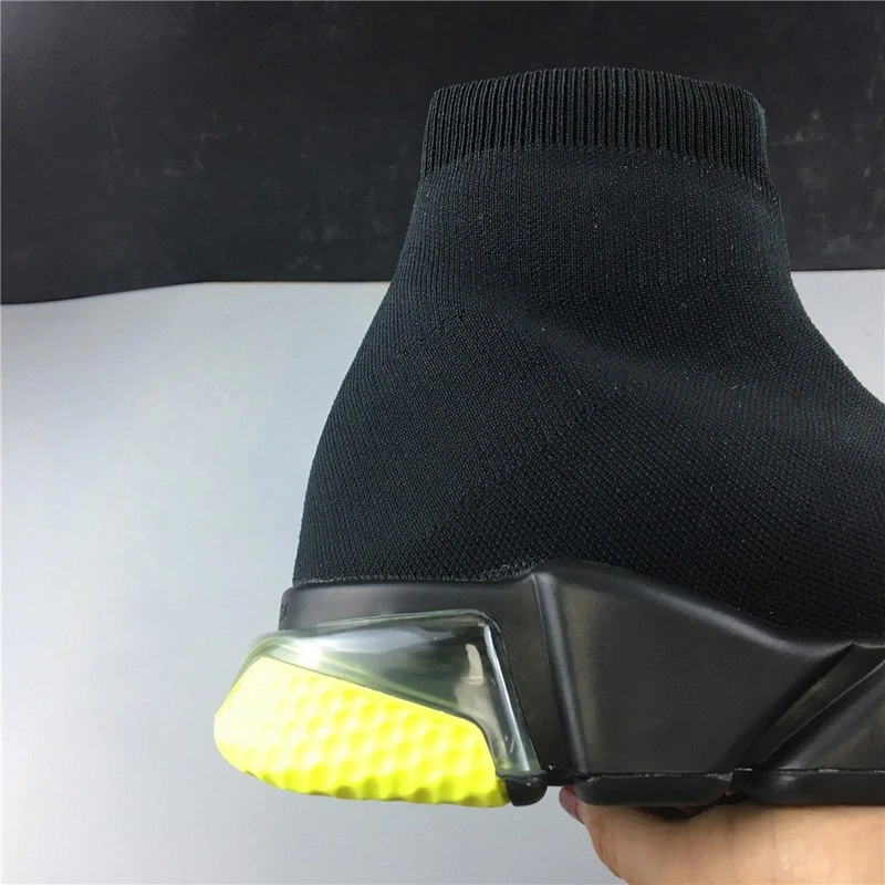 BALENCIAGA  SPEED TRAINER SNEAKERS WITH YELLOW BOTTOM