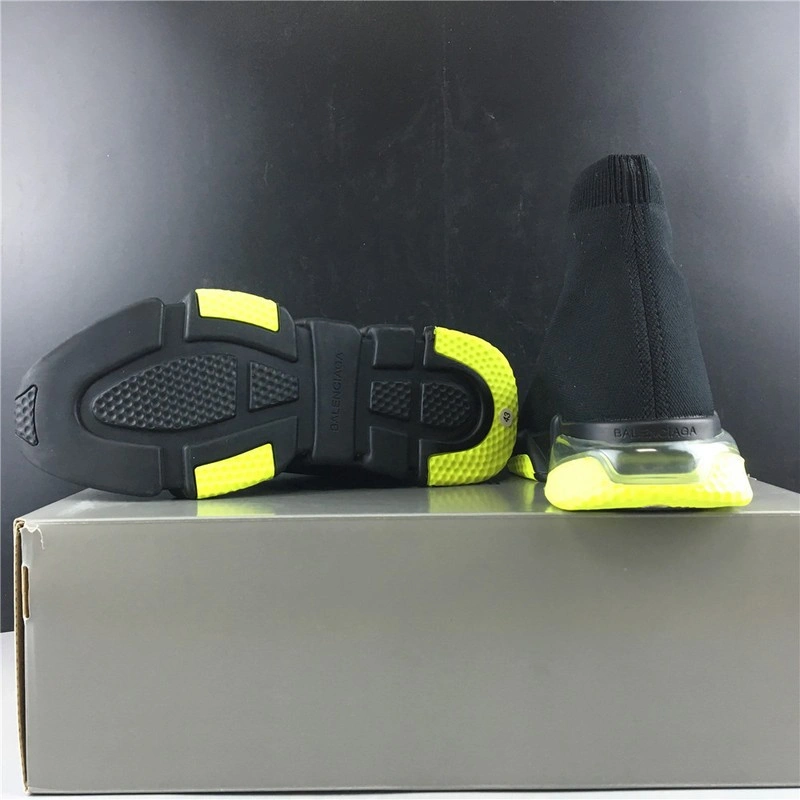 BALENCIAGA  SPEED TRAINER SNEAKERS WITH YELLOW BOTTOM