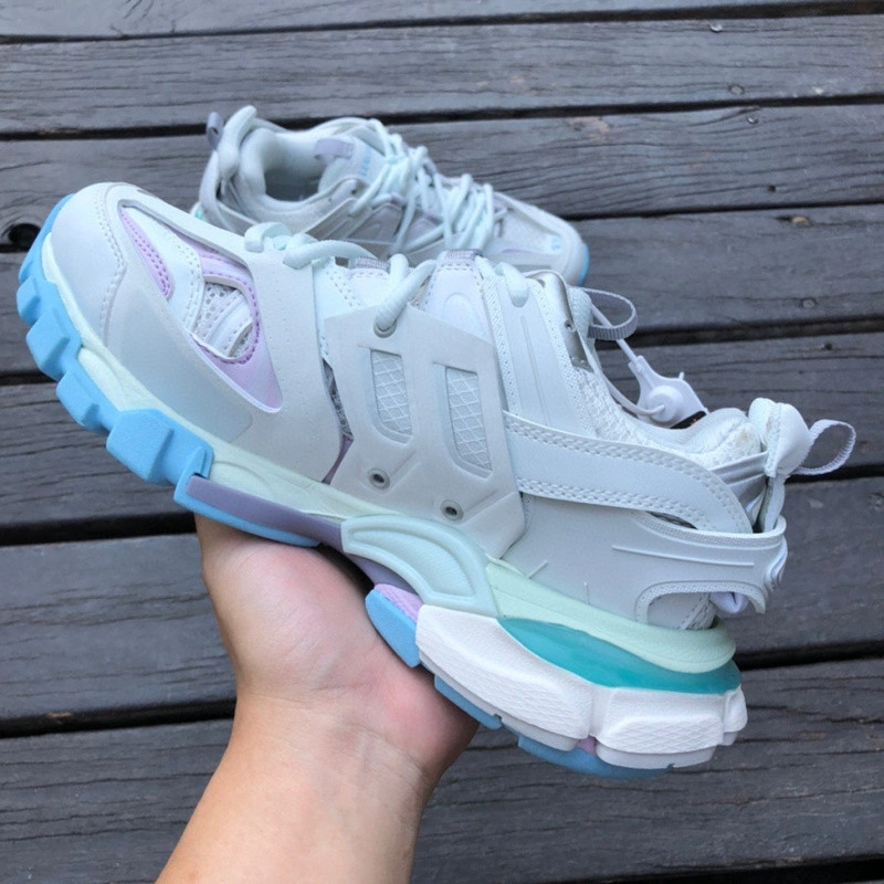 BALENCIAGA 3.0 TRACK TRAINER  WHITE  BLUE  PINK