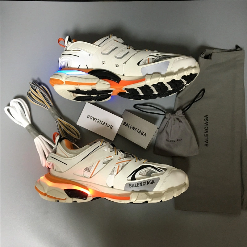 BALENCIAGA 3.0 TRACK TRAINER ORANGE WHITE WITH LED