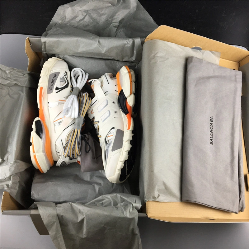 BALENCIAGA 3.0 TRACK TRAINER ORANGE WHITE WITH LED