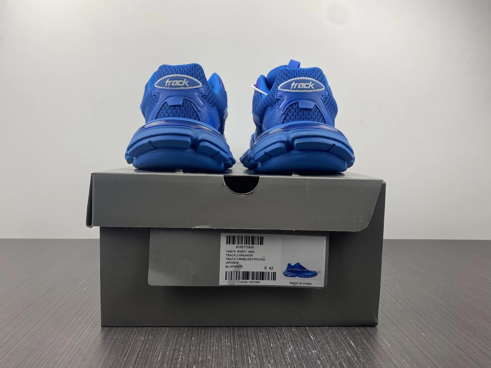 BALENCIAGA MEN'S TRACK.3 SNEAKER IN BLUE  700875W3RF14090