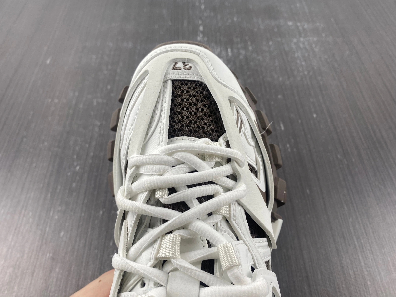 BALENCIAGA MEN'S TRACK.3 SNEAKER IN GREY 542023W3AC11897
