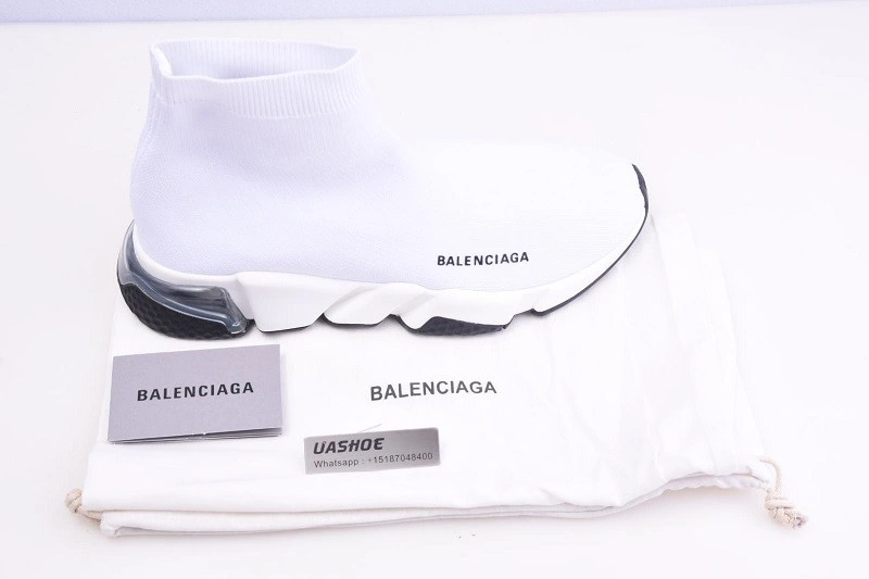 BALENCIAGA SPEED TRAINER SNEAKERS ALL WHITE