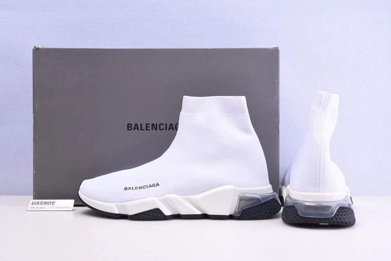 BALENCIAGA SPEED TRAINER SNEAKERS ALL WHITE