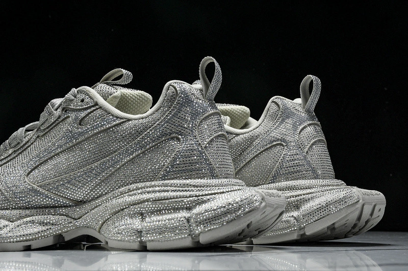 BALENCIAGA Women's 3xl Sneaker With Rhinestones in Light Grey